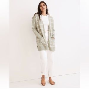 Madewell Striped Marlton Side-Button Cardigan Sweater